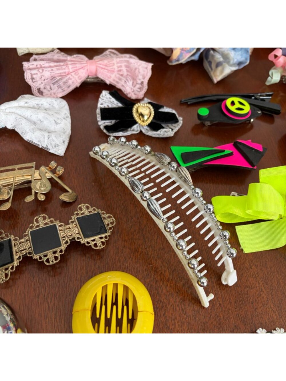Vtg 1980s Hair Accessories Lot Madonna Banana Clips Bows Barrettes Headbands - Picture 11 of 16